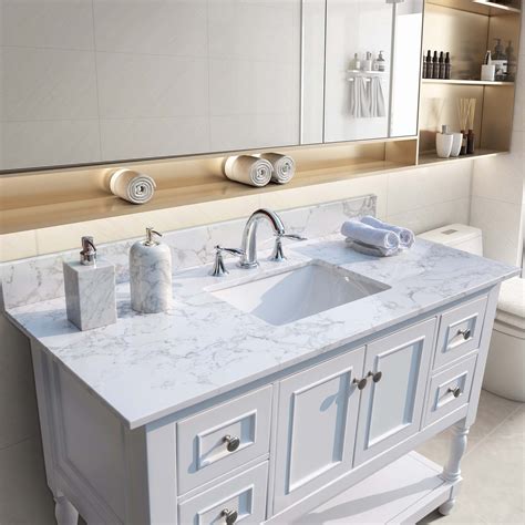 30-inch bathroom vanity. 36-inch bathroom vanity. 48-inch bathroom vanity. 60-inch bathroom vanity. 72-inch bathroom vanity. Bathroom Vanities With Tops. To find a complete bathroom vanity, browse our selection of bathroom vanities with tops. Installing these requires only placement and accessories. In fact, some come with accessories …